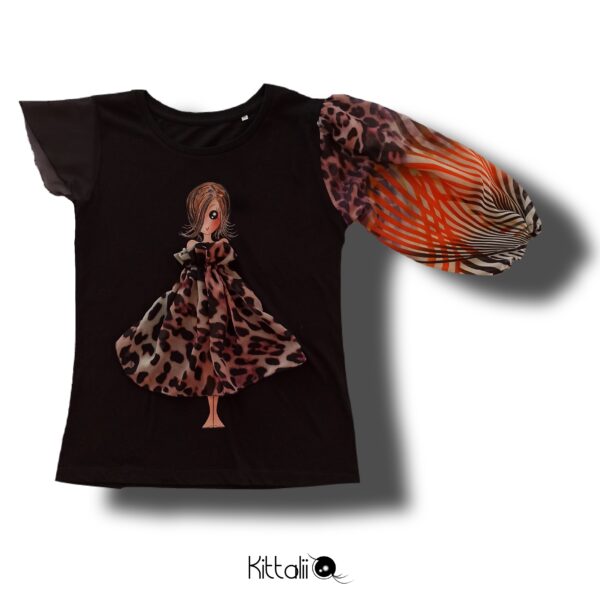 T-Shirt Diletta Monospalla Leopard Rosa